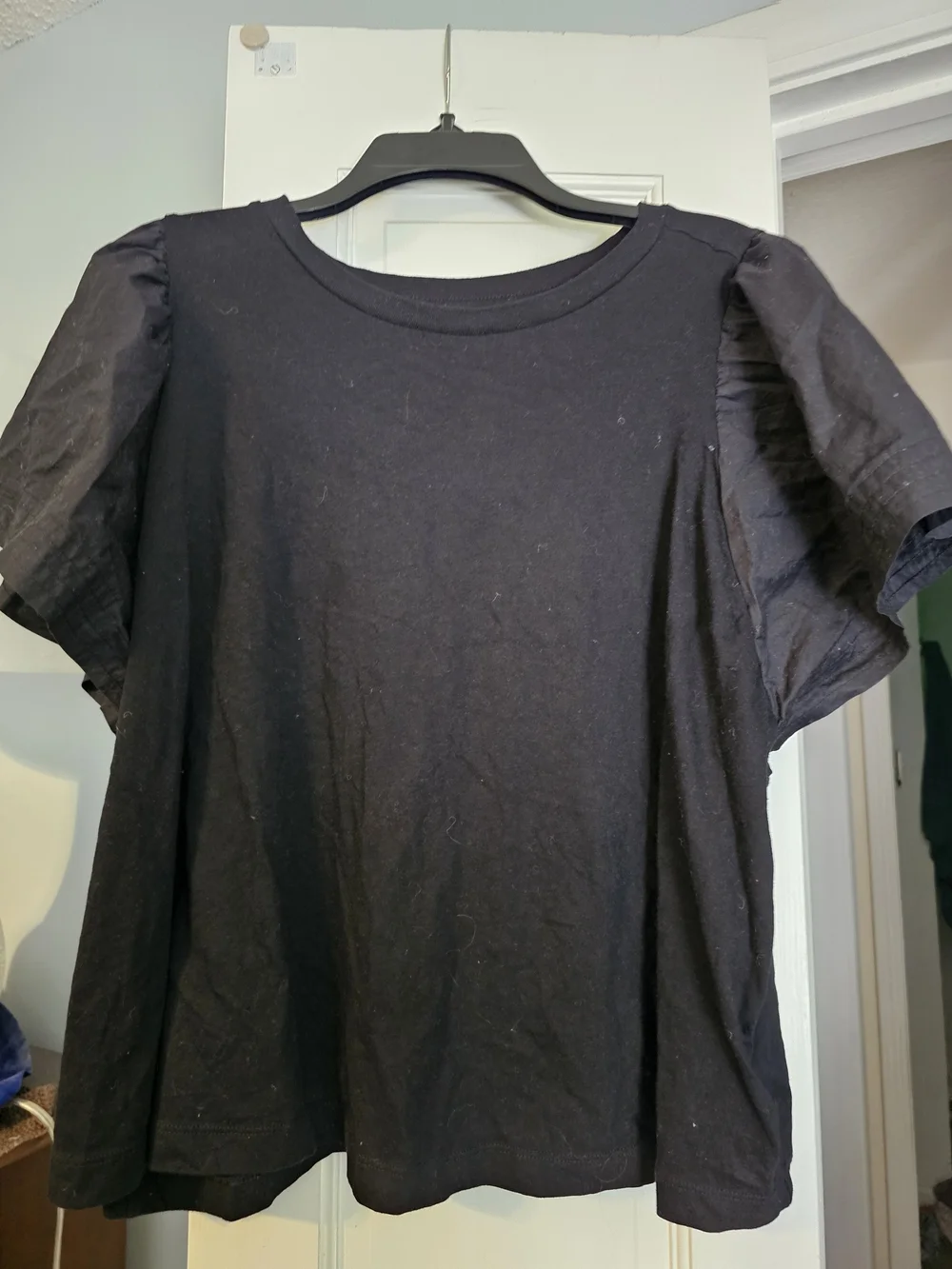 4/$25 Old Navy Black Puff Sleeve Short Sleeve Tee